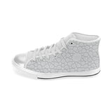 arabic star pattern Women's High Top Canvas Shoes White