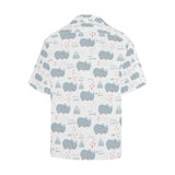 cute rhino heart pattern Men's All Over Print Hawaiian Shirt