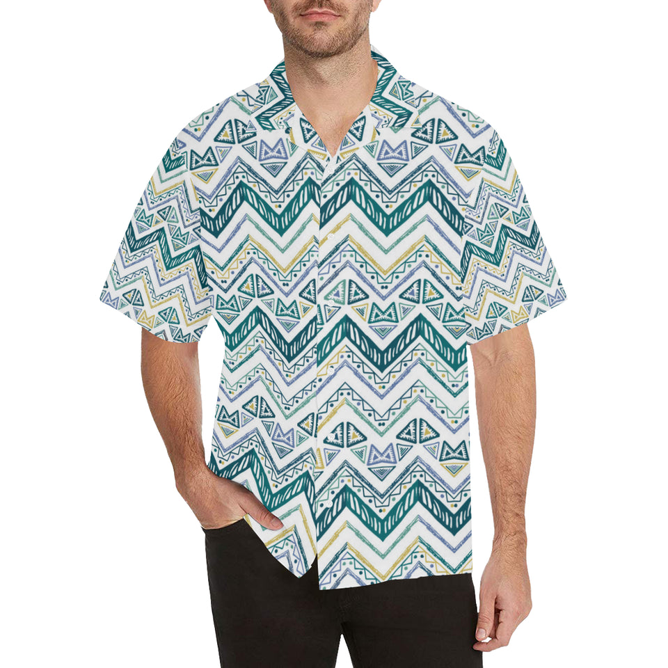zigzag  chevron paint design pattern Men's All Over Print Hawaiian Shirt