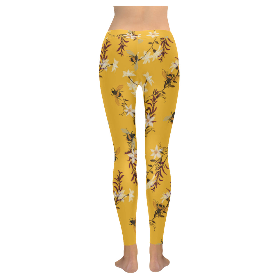 Bee flower pattern Women's Legging Fulfilled In US