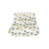 Silhouettes of goat and tree pattern Unisex Bucket Hat
