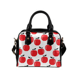 red apples white background Shoulder Handbag