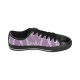 Lavender flowers purple pattern Men's Low Top Canvas Shoes Black