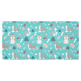 Christmas cute siberian husky puppie pattern Tablecloth