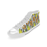 papaya design pattern Men's High Top Canvas Shoes White
