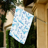 Watercolor dolphin pattern House Flag Garden Flag