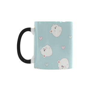 White cute hamsters heart pattern Morphing Mug Heat Changing Mug