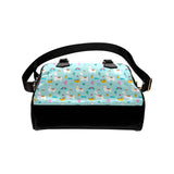 Llama alpaca cactus leaves pattern Shoulder Handbag