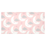 Cute moon cloud star pattern pink dot background Tablecloth