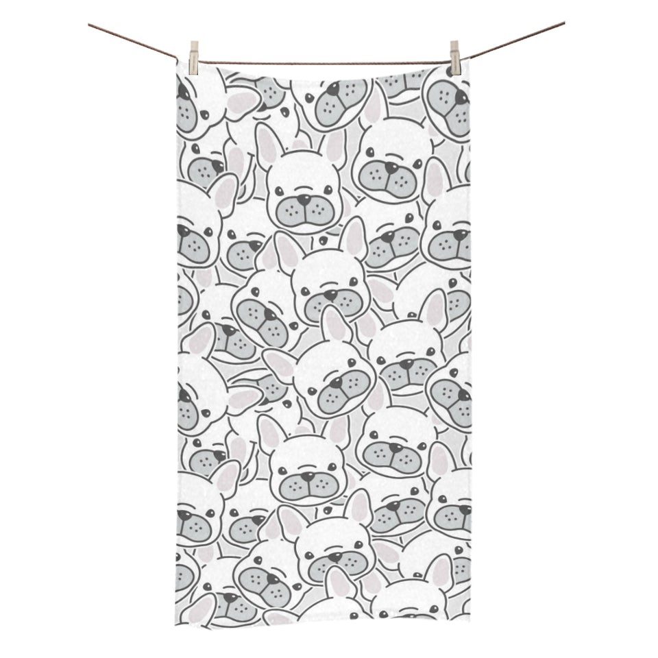 Cute french bulldog head pattern Bath Towel