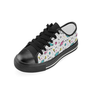 Candy design pattern Kids' Boys' Girls' Low Top Canvas Shoes Black