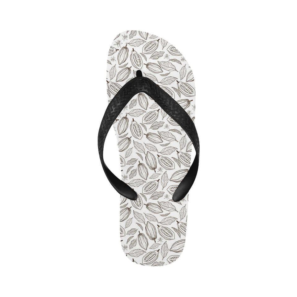 cacao beans leaves pattern Unisex Flip Flops
