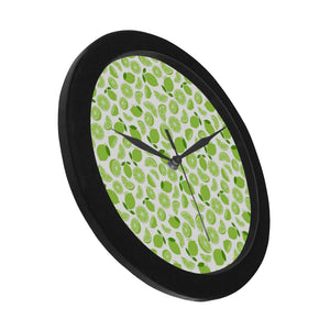 Lime design pattern Elegant Black Wall Clock