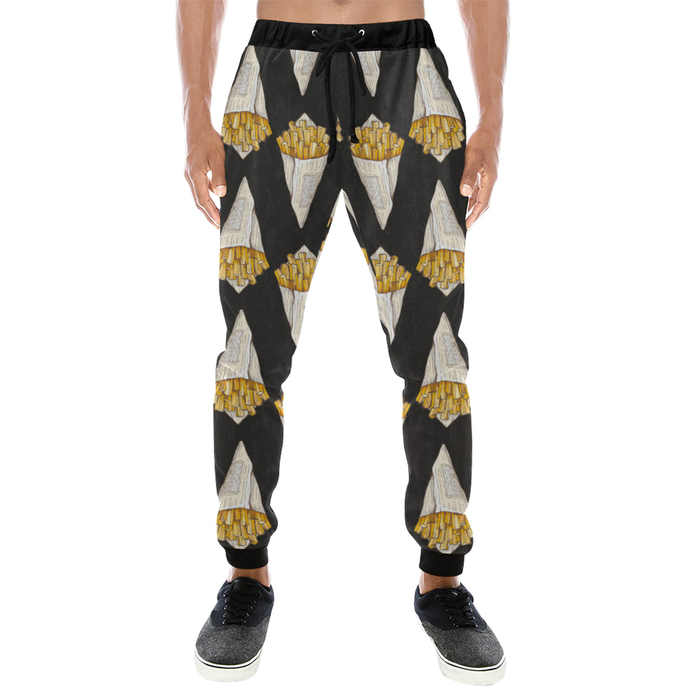 French fries dark background Unisex Casual Sweatpants