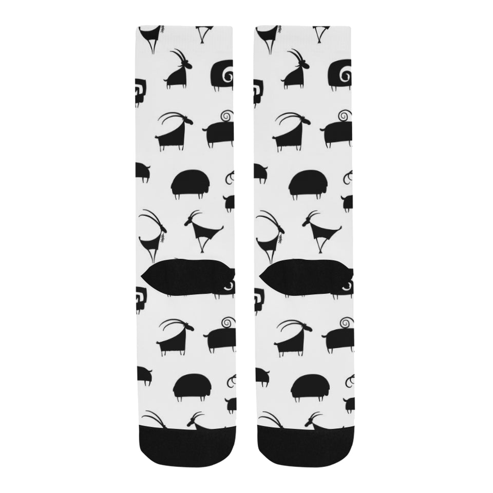 Goat ram pattern Crew Socks