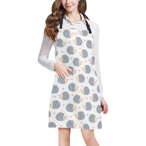 Hedgehog Pattern Print Design 04 All Over Print Adjustable Apron