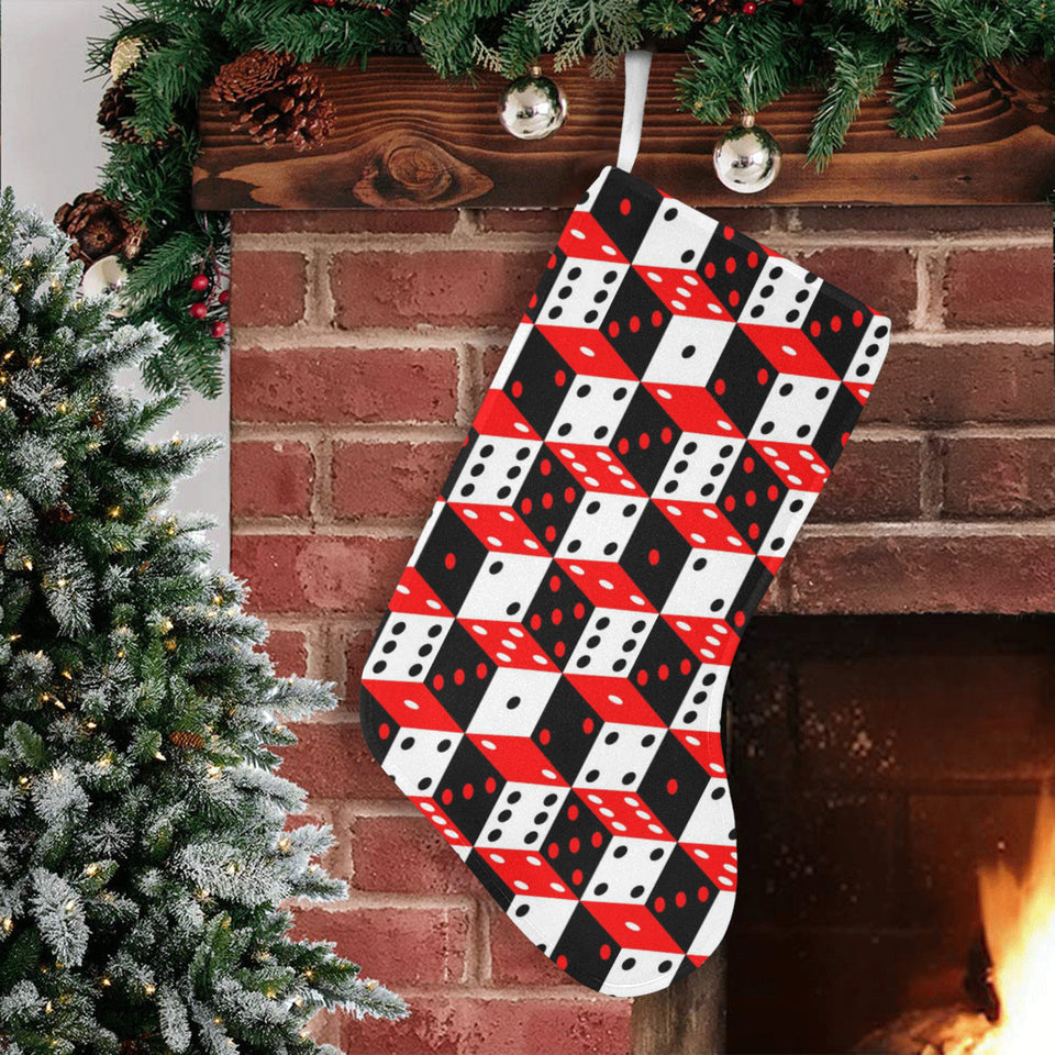 Dice Pattern Print Design 02 Christmas Stocking