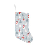 Snowman christmas tree snow gray background Christmas Stocking