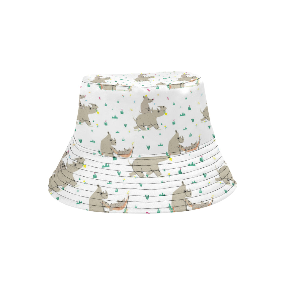 Cute Rhino pattern background Unisex Bucket Hat