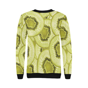 Sliced kiwi pattern Women's Crew Neck Sweatshirt