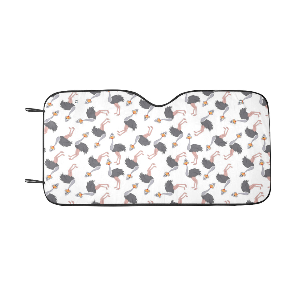 Ostrich Pattern Print Design 02 Car Sun Shade