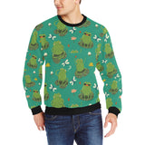 Cute frog dragonfly design pattern Men's Crew Neck Sweatshirt