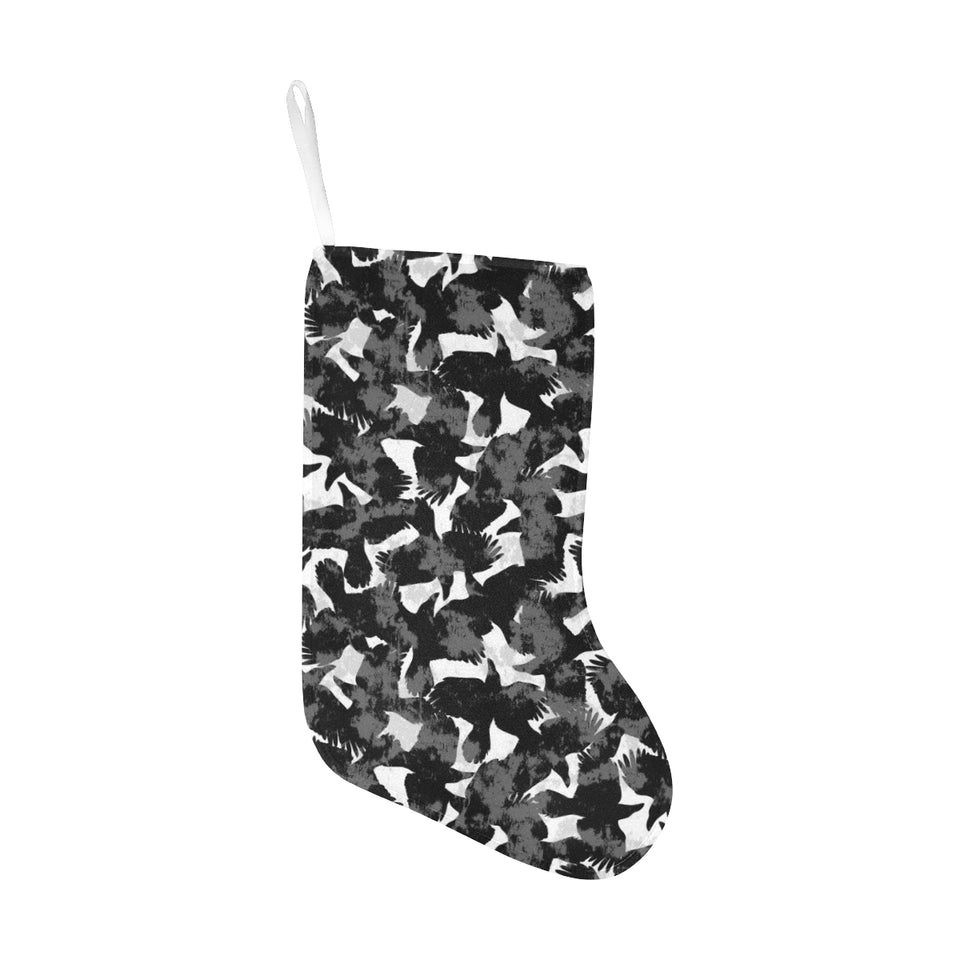 Crow illustration pattern Christmas Stocking