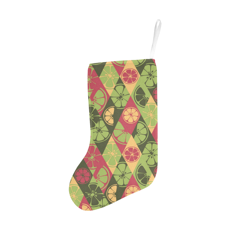 Cool Geometric lime pattern Christmas Stocking