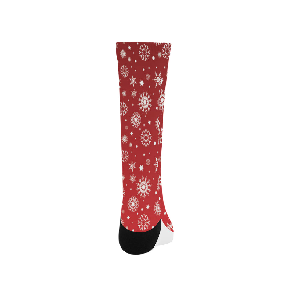 Snowflake pattern red background Crew Socks