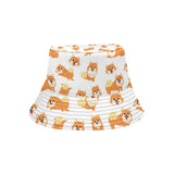 Brown pomeranian pattern Unisex Bucket Hat