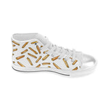 French fries potato pattern Women's High Top Canvas Shoes White
