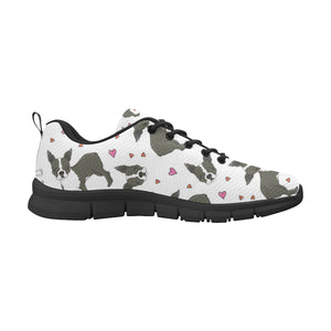 Boston terrier dog hearts vector pattern Men's Sneaker Shoes