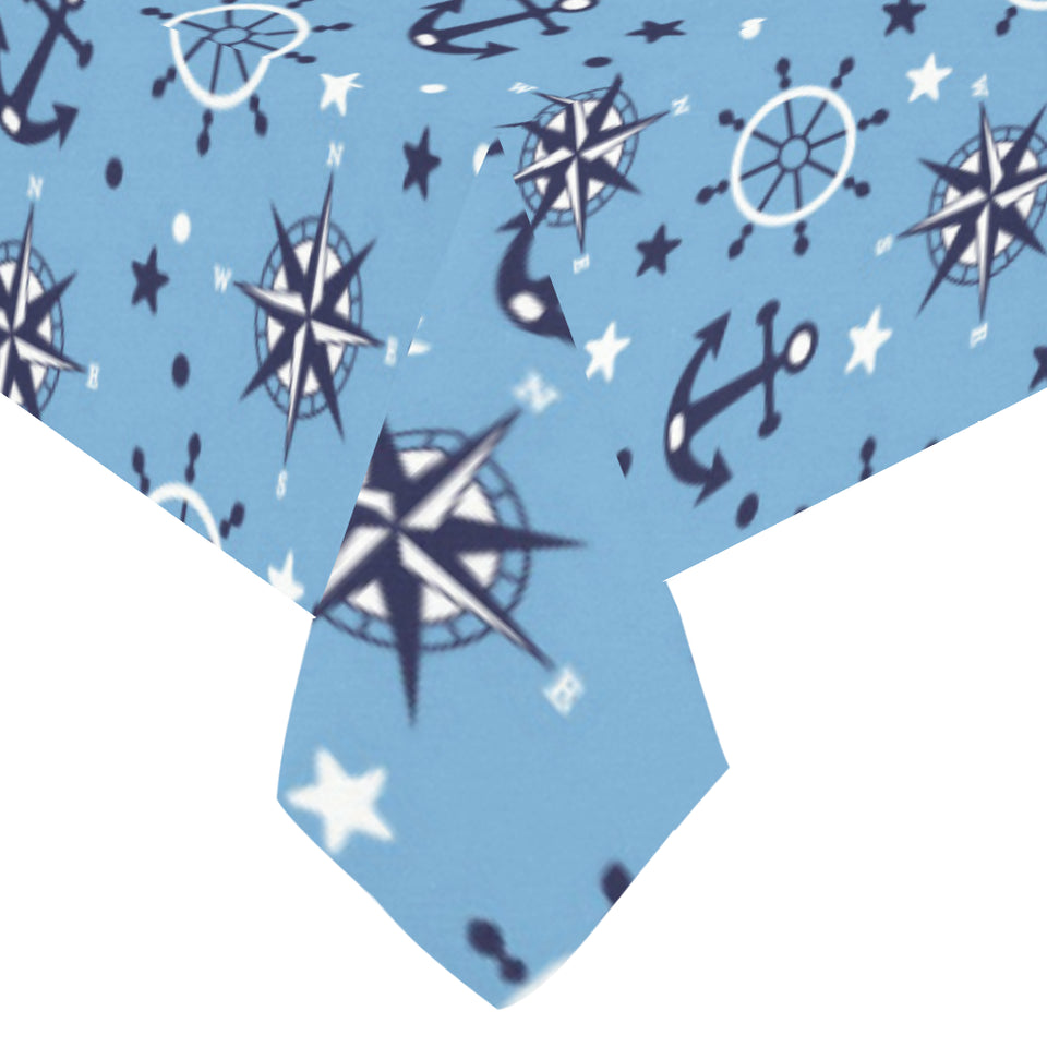 Anchors rudder compass star nautical pattern Tablecloth