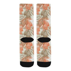 Cocoa beans Cocoa tree pattern Crew Socks