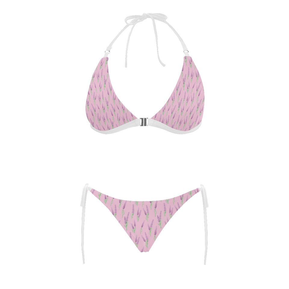 Lavender pattern pink background Sexy Bikinis Two-Piece Swimsuits
