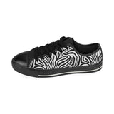 Zebra skin pattern Men's Low Top Canvas Shoes Black