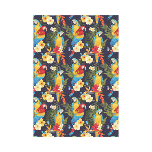 Colorful parrot flower pattern House Flag Garden Flag