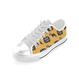 Boston terrier design pattern Men's Low Top Shoes White