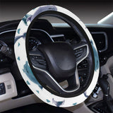Dolphins pattern dotted background Car Steering Wheel Cover