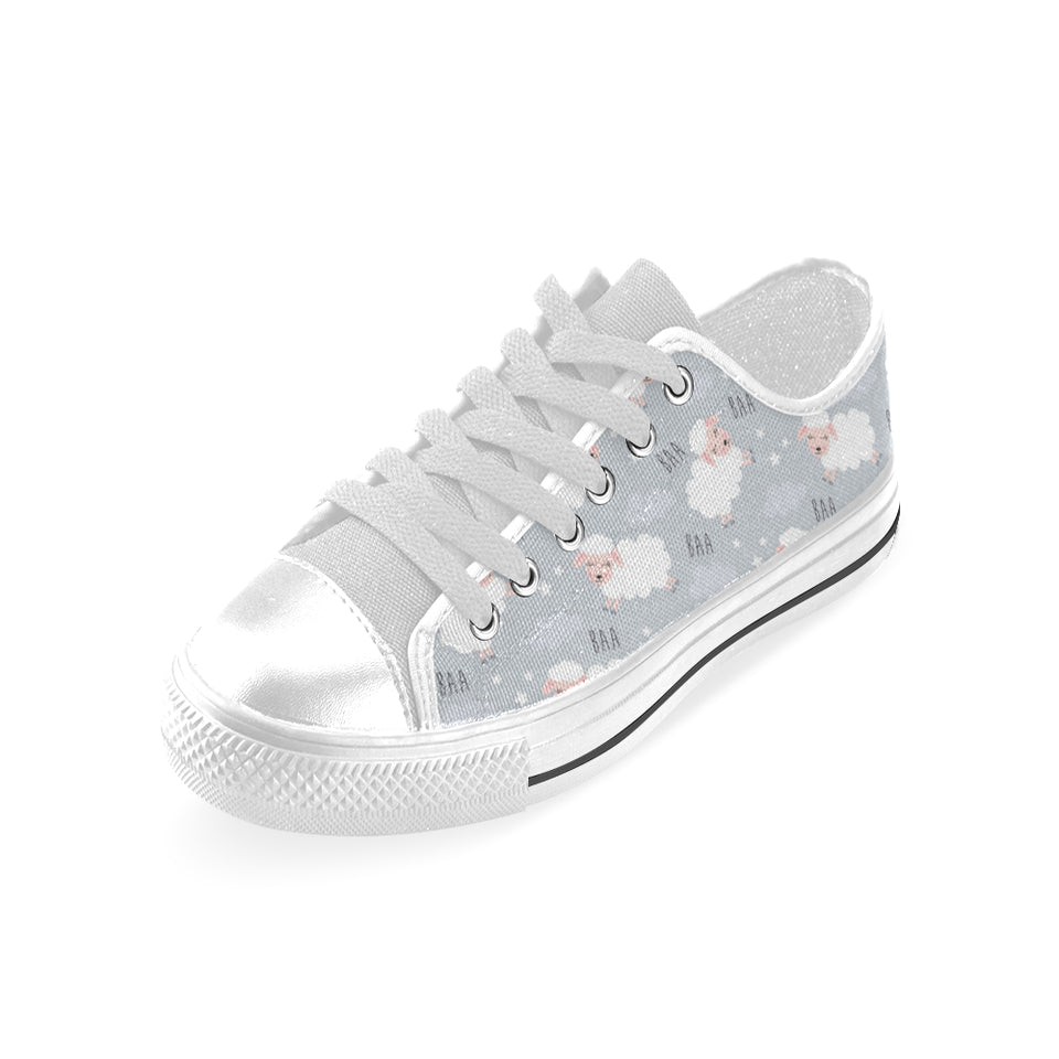 Sweet dreams sheep pattern Men's Low Top Shoes White