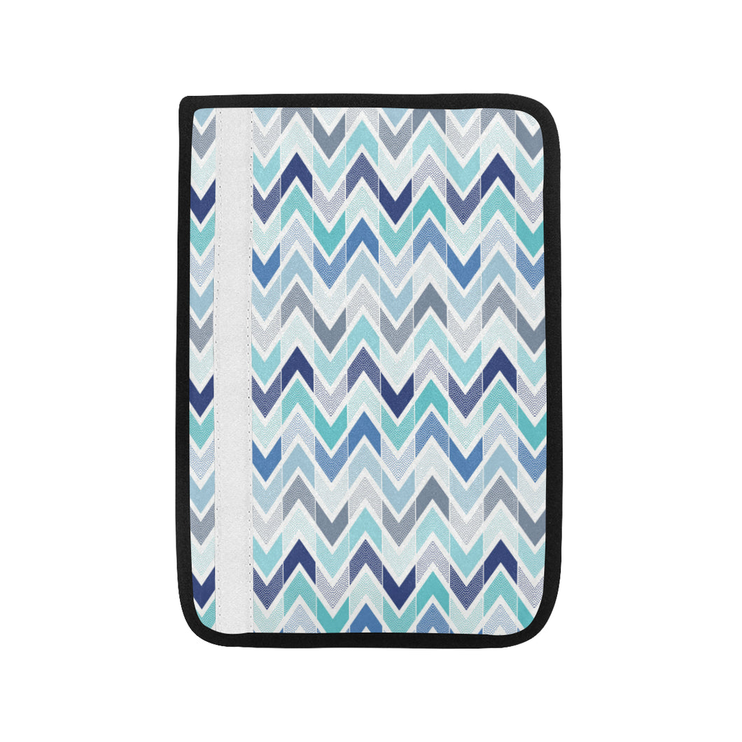 zigzag  chevron blue pattern Car Seat Belt Cover