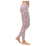 coral white heart pattern Women's Legging Fulfilled In US