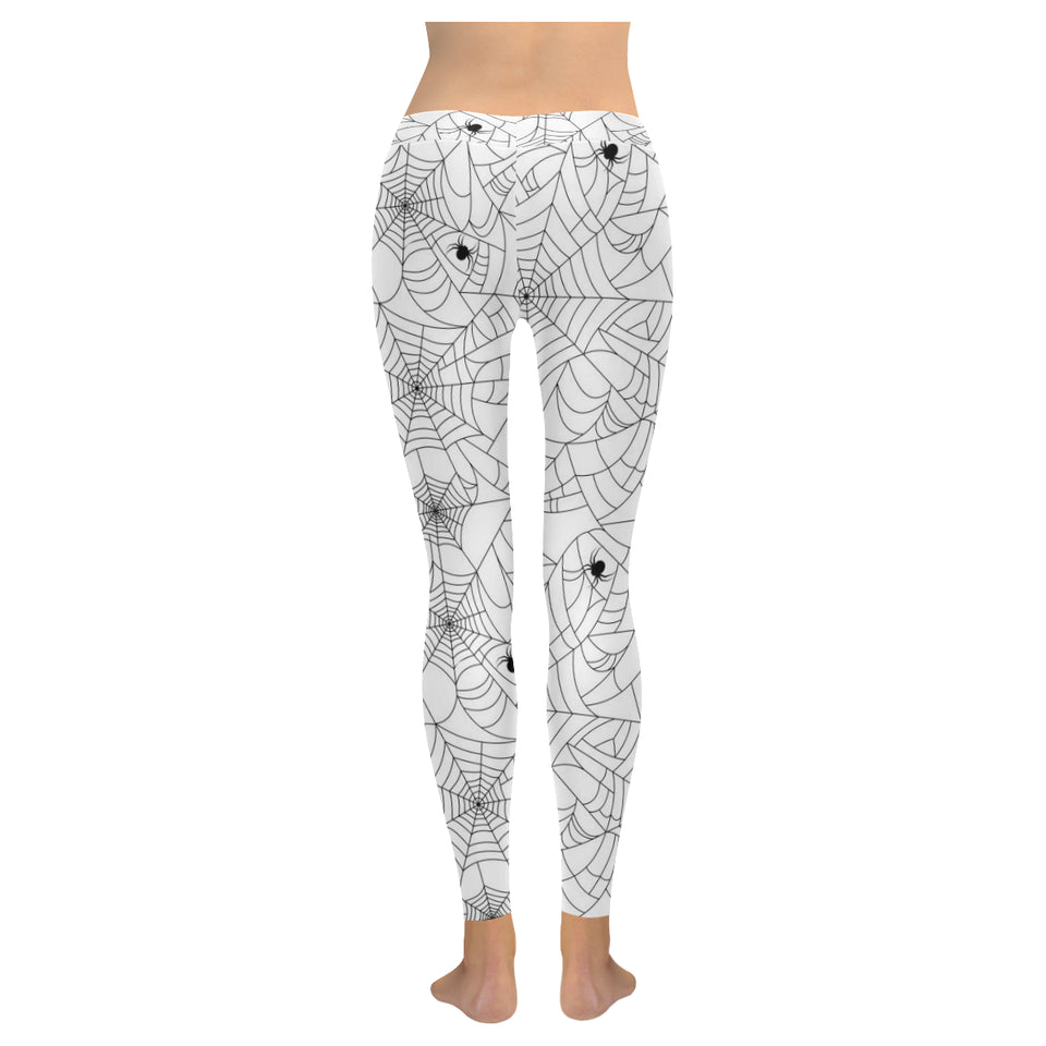 Spider web cobweb pattern white background Women's Legging Fulfilled In US
