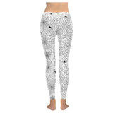 Spider web cobweb pattern white background Women's Legging Fulfilled In US