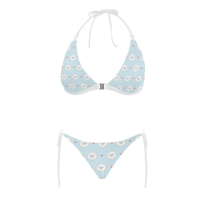 White cute pomeranian pattern Sexy Bikinis Two-Piece Swimsuits