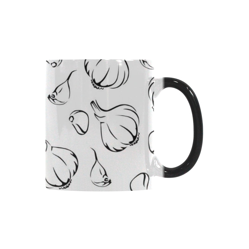 Garlic pattern black white Morphing Mug Heat Changing Mug