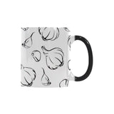 Garlic pattern black white Morphing Mug Heat Changing Mug