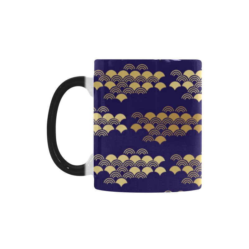 Beautiful japanese fan pattern Morphing Mug Heat Changing Mug
