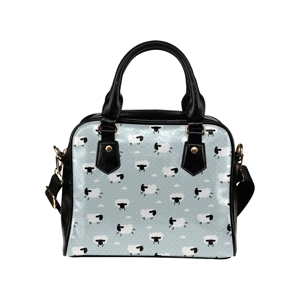 Sheep polka dot cloud pattern Shoulder Handbag