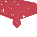 Christmas tree star snow red background Tablecloth
